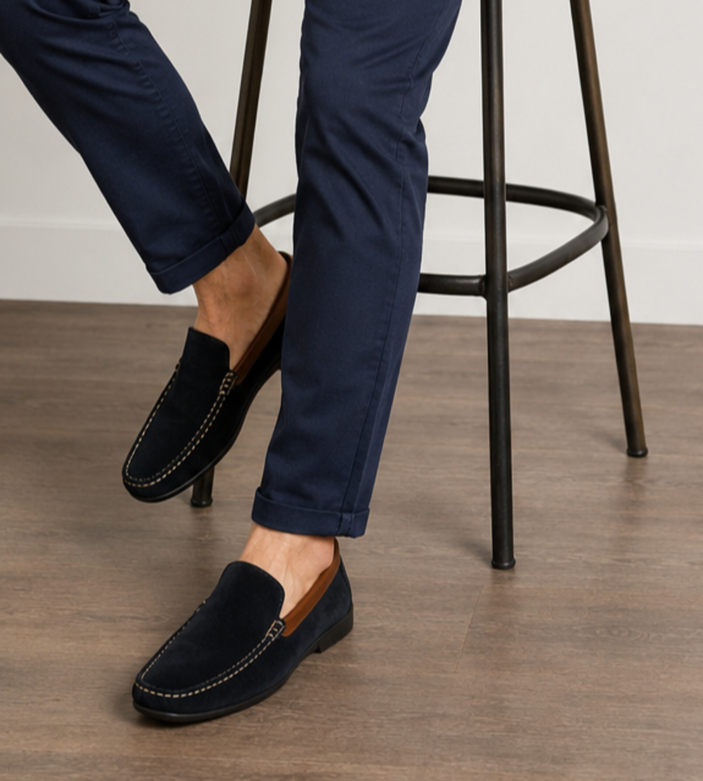 Bostonian Mens 13M Black Suede Slip On Loafers Moc Toe Dress Casual Shoes
